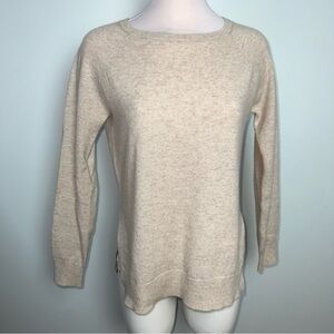 Garnet Hill 100% Cashmere Women's Oatmeal Beige Crewneck Sweater Size Medium